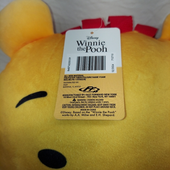 Winnie The Pooh Disney 12"Squish Super Soft Plush Pillow Backpack/ Purse - Picture 3 of 9
